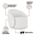Ver imagem 3 de Poltrona Decorativa Orgânica Lua Linho Cinza D03 - D’Rossi