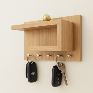 Porta Chaves com Prateleira Decorativa em Mdf