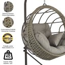 Ver imagem 4 de Balanço Corda Náutica Suspenso com Suporte em Alumínio Trama Original