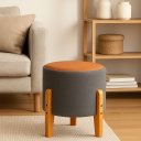 Ver imagem 3 de Kit 2 Puff Estrela Movelove Tecido Bouclé com Pés de Madeira