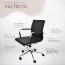 Ver imagem 2 de Cadeira de Escritório Diretor Valência Charles Eames Rivatti:preto