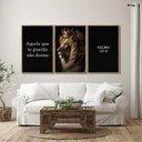Ver imagem 2 de Quadro Decorativo Religioso Quem Te Guarda Não Dorme 3 Telas 60x90cm para Sala Quarto Hall