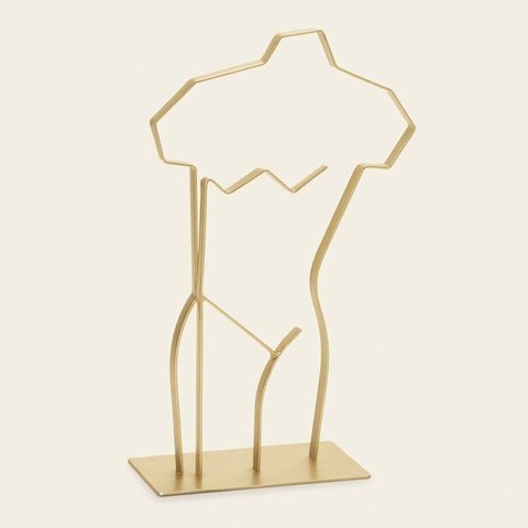 Escultura Decorativa em Metal Dourado 30cm 15071 Mart