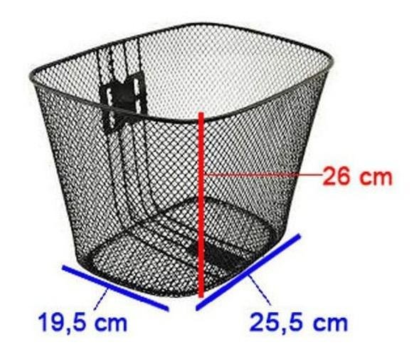 Cesta Cestinha Aramada Bicicleta Aro 26 Extra Grande Bike - 3