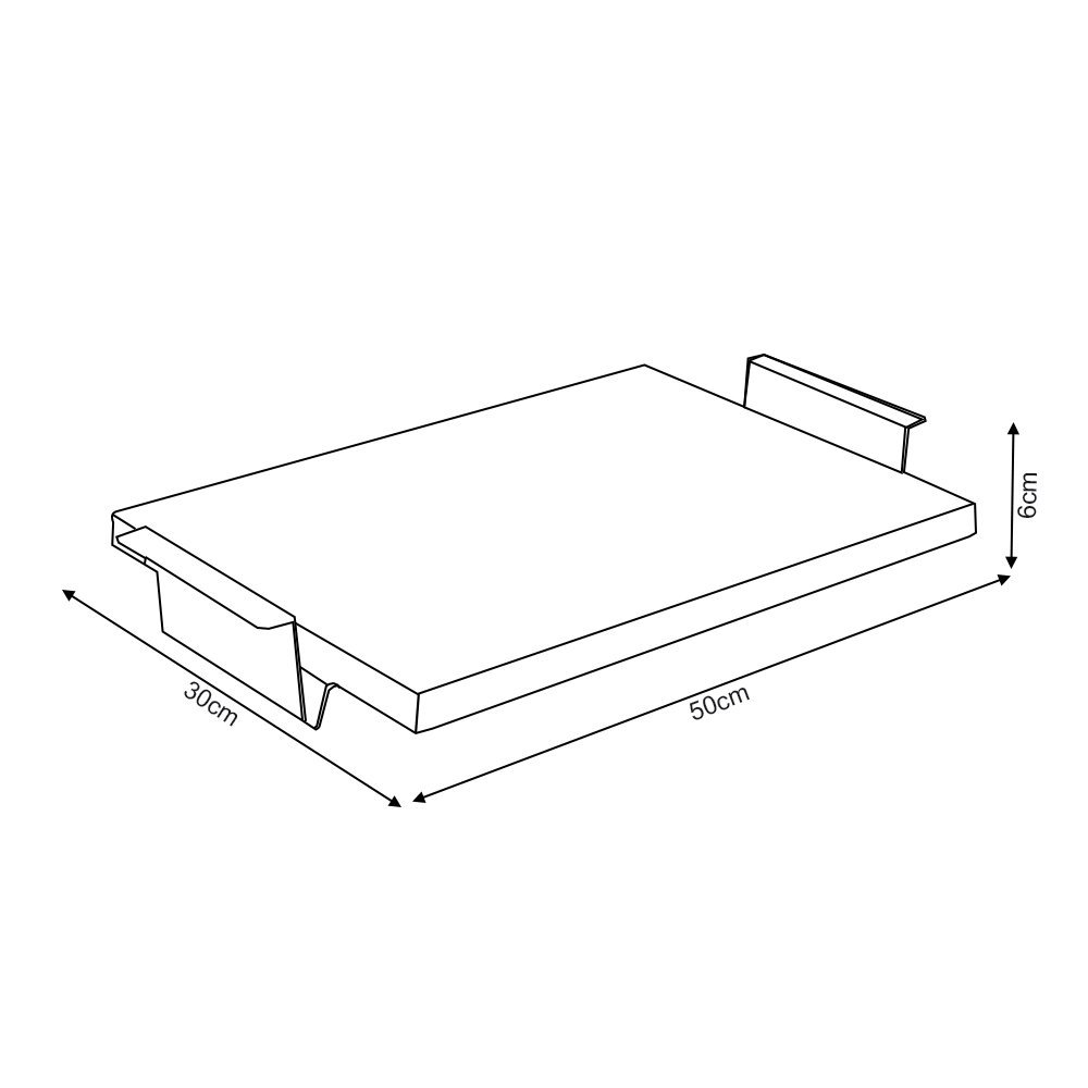 Bandeja em Madeira Decorativa para Café Linha Nexo 50x30cm - Preto - 5