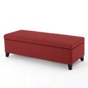 Ver imagem 1 de Recamier Bau Julia 1,60m Suede Vermelho - Inova Decor Inova Decorações