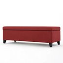Ver imagem 3 de Recamier Bau Julia 1,60m Suede Vermelho - Inova Decor Inova Decorações