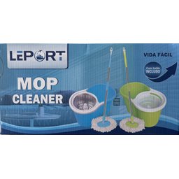 Mop Giratório Cesto Inox Esfregão 1.4m com 2 Refils 12 Lts. Balde Azul - 2