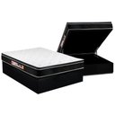 Ver imagem 1 de Cama Box Baú Casal: Colchão Espuma Castor D33 Black e White Air Euro Pillow + Base CRC Courano
