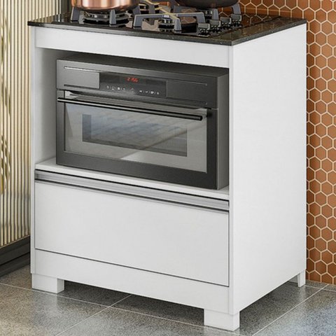 Armário de Cozinha para Cooktop Mari 1 Gaveta Branco New/granito - Pnr Móveis