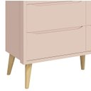 Ver imagem 3 de Cômoda 6 Gavetas Théo New Rosa Fosco com Natural - Reller
