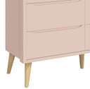 Ver imagem 3 de Cômoda 6 Gavetas Théo New Rosa Fosco com Natural - Reller
