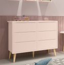 Ver imagem 2 de Cômoda 6 Gavetas Théo New Rosa Fosco com Natural - Reller