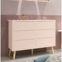 Ver imagem 2 de Cômoda 6 Gavetas Théo New Rosa Fosco com Natural - Reller
