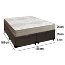 Ver imagem 3 de Cama Box Baú Casal Bipartido Sintético + Colchão de Molas Ensacadas Portobel Ipanema - 138x188x66cm 