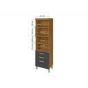 Ver imagem 4 de Módulo Cozinha Nesher Princesa Paneleiro Torre Quente 1forno C/2ptas e 3gavs 64cm Freijo/off White-