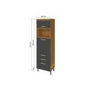 Ver imagem 3 de Módulo Cozinha Nesher Princesa Paneleiro Torre Quente 1forno C/2ptas e 3gavs 64cm Freijo/off White-