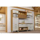 Ver imagem 6 de Módulo Cozinha Nesher Princesa Paneleiro Torre Quente 1forno C/2ptas e 3gavs 64cm Freijo/off White-