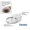 Ver imagem 3 de Boleira Prato para Bolo Pop Base Aço Inox com Cúpula Tampa