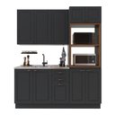 Ver imagem 4 de Armário de Cozinha Modulada Compacta Nara 10 Portas MDF 190cm Chumbo Fidelita Móveis 3 Peças