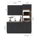 Ver imagem 2 de Armário de Cozinha Modulada Compacta Nara 10 Portas MDF 190cm Chumbo Fidelita Móveis 3 Peças
