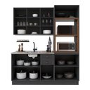 Ver imagem 3 de Armário de Cozinha Modulada Compacta Nara 10 Portas MDF 190cm Chumbo Fidelita Móveis 3 Peças