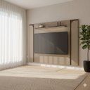Ver imagem 1 de Painel Maresias Suspenso Tv até 75” com Led e Prateleira - Fendi/ Carvalho