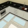 Kit De 3 Tapetes Emborrachados Para Cozinha Quadrados - 1