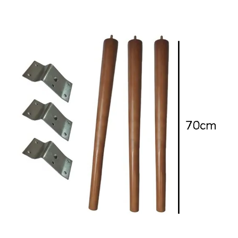 Kit 3 Pés Palito 70cm + 3 Suportes Inclinado