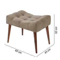 Banqueta Puff Suede Liso Confort Retrô Império Estofados - 2 Banqueta Puff Suede Liso Confort Retrô Império Estofados - 2