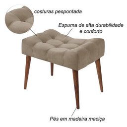 Banqueta Puff Suede Liso Confort Retrô Império Estofados - 4 Banqueta Puff Suede Liso Confort Retrô Império Estofados - 4
