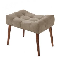 Banqueta Puff Suede Liso Confort Retrô Império Estofados - 1 Banqueta Puff Suede Liso Confort Retrô Império Estofados - 1