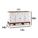Ver imagem 3 de Balcão Linz 4 Portas 3 Gavetas Pés Luis Xv 99 X 175 X 45 Cm (a X L X P) - Cor Branco/imbuia