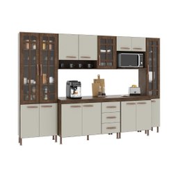 Cozinha Modulada Completa Fidelitá Lisboa 6 Peças 295cm 15 Portas 3 Gavetas com Tampo - 3