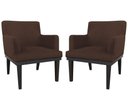 Ver imagem 1 de Kit 2 Poltronas Decorativa Vitória Suede Marrom Pés Madeira Mz Decor