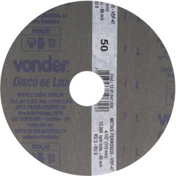 Disco lixa fibra 115mm g50 dvf47 10 peças - Vonder - 3