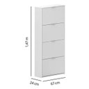 Ver imagem 2 de Sapateira Armário Organizador Basculante 24 Pares 4 Portas:branco