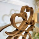 Ver imagem 2 de Estatueta Coração Romance 26cm - Decoração Casal Quarto Sala - Cor: Bronze