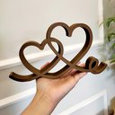 Ver imagem 3 de Estatueta Coração Romance 26cm - Decoração Casal Quarto Sala - Cor: Bronze