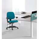 Ver imagem 2 de Cadeira Job com Bracos Assento Crepe Bege Base Rodizio Metalico Preto - 54600