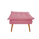 Ver imagem 4 de Kit Poltrona + Puff Decorativo Opala Suede Rosa Pés Madeira Mz Decor
