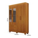 Ver imagem 3 de Guarda Roupa Solteiro Recife New 4 Portas 2 Gavetas MDF MDP com Espelho Cinamomo Leifer Móveis