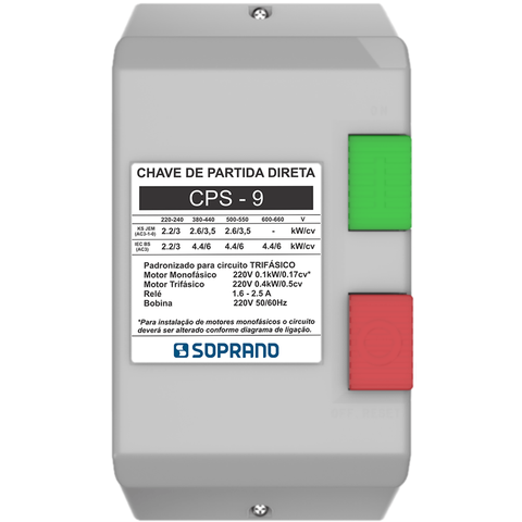Chave de Partida Direta 1,6 - 2,5a 280v Cps-09 Soprano