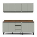Ver imagem 4 de Armário de Cozinha Modulada Completa 4 Peças 200cm com Tampo 250040 Koya Politorno Móveis