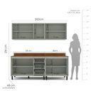 Ver imagem 2 de Armário de Cozinha Modulada Completa 4 Peças 200cm com Tampo 250040 Koya Politorno Móveis
