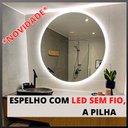 Ver imagem 1 de Espelho Redondo 70cm X 70cm Lapidado com Led:branco Frio a Pilha