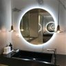 Espelho Redondo 70cm X 70cm Lapidado com Led:branco Frio a Pilha - 7