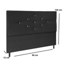 Ver imagem 4 de Cabeceira Cama Solteiro 90 Cm Camboriú Suede Preto e Frame