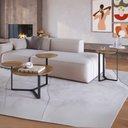 Ver imagem 2 de Kit Mesa de Centro e Mesa Lateral para Sala Pés Metálicos Dari A03 Hanover Preto - Lyam Decor