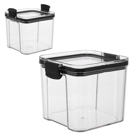 Pote Hermetico Conserva Armazenamento 700ml Veda Tampa Acrilico Transparente Cozinha Armario Multius